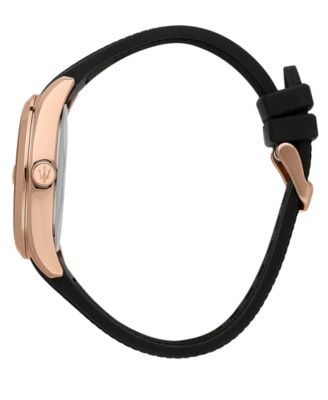 Men's Date Black Silicone Watch, 43mm