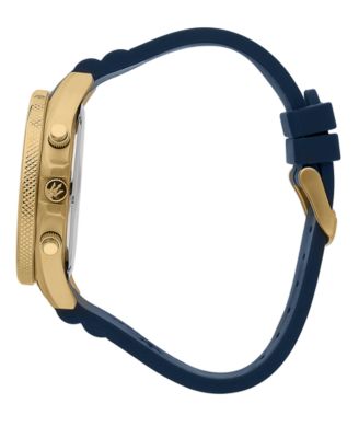 Men's Chronograph Blue Silicone Watch, 44mm