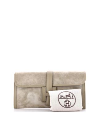 Бывший в употреблении клатч HERMES 29 Jige Elan из замши Doblis
