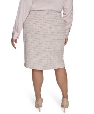 Твидовая юбка-карандаш Calvin Klein большого размера