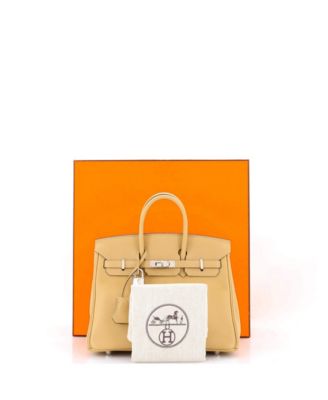 Бывшая в употреблении сумка HERMES Birkin 25 Light Swift с палладиевой фурнитурой