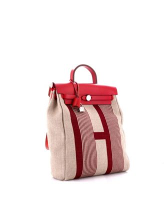 Бывший в употреблении рюкзак HERMES Herbag A Dos на молнии с вибрационным покрытием и кожей