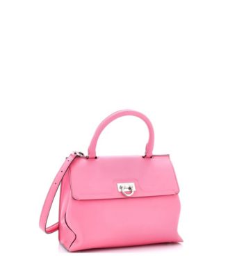 Бывшая в употреблении маленькая кожаная сумка Salvatore Ferragamo Trifolio с верхней ручкой