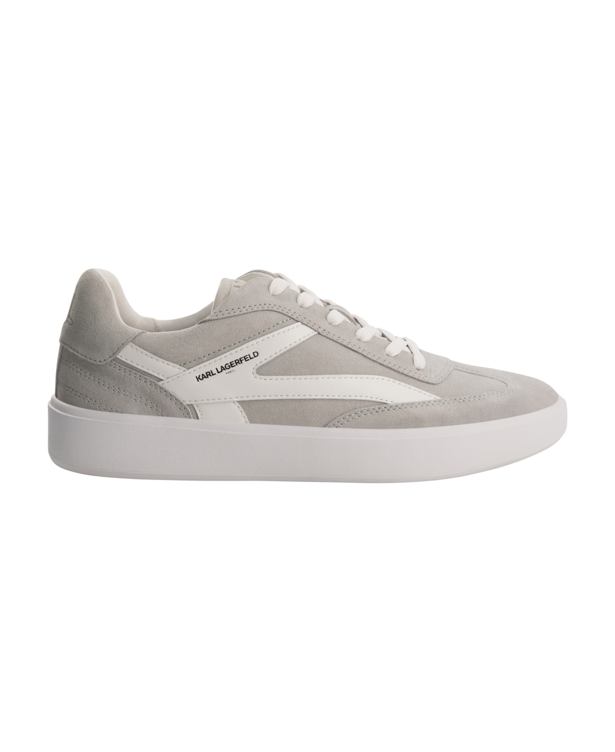Karl Lagerfeld Suede Side-k Sneaker In Light Gray