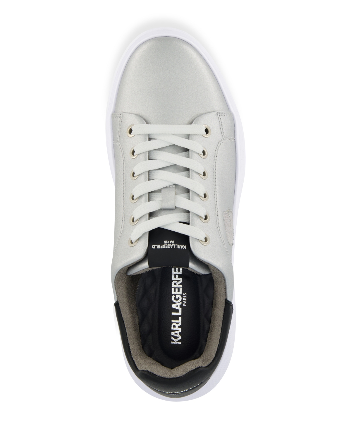 Karl Lagerfeld Paris Embroidered Karl Sneaker In Silver