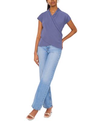 Женский однотонный топ с запахом спереди от Sam & Jess