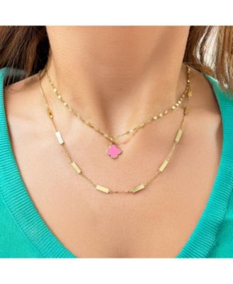 Очаровательная жевательная резинка Pink Clover Charm из 14-каратного золота - 10 миллиметров