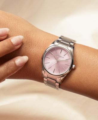 Women's Glowful Silver Tone Stainless Steel Bracelet Watch, 34mm