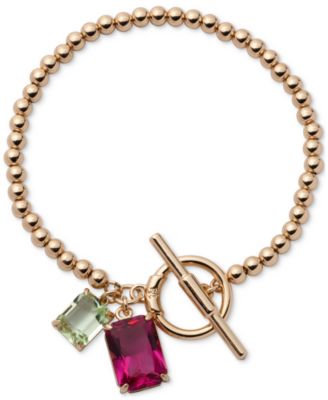 Гибкий браслет Lauren Ralph Lauren из золотистого хрусталя и камня