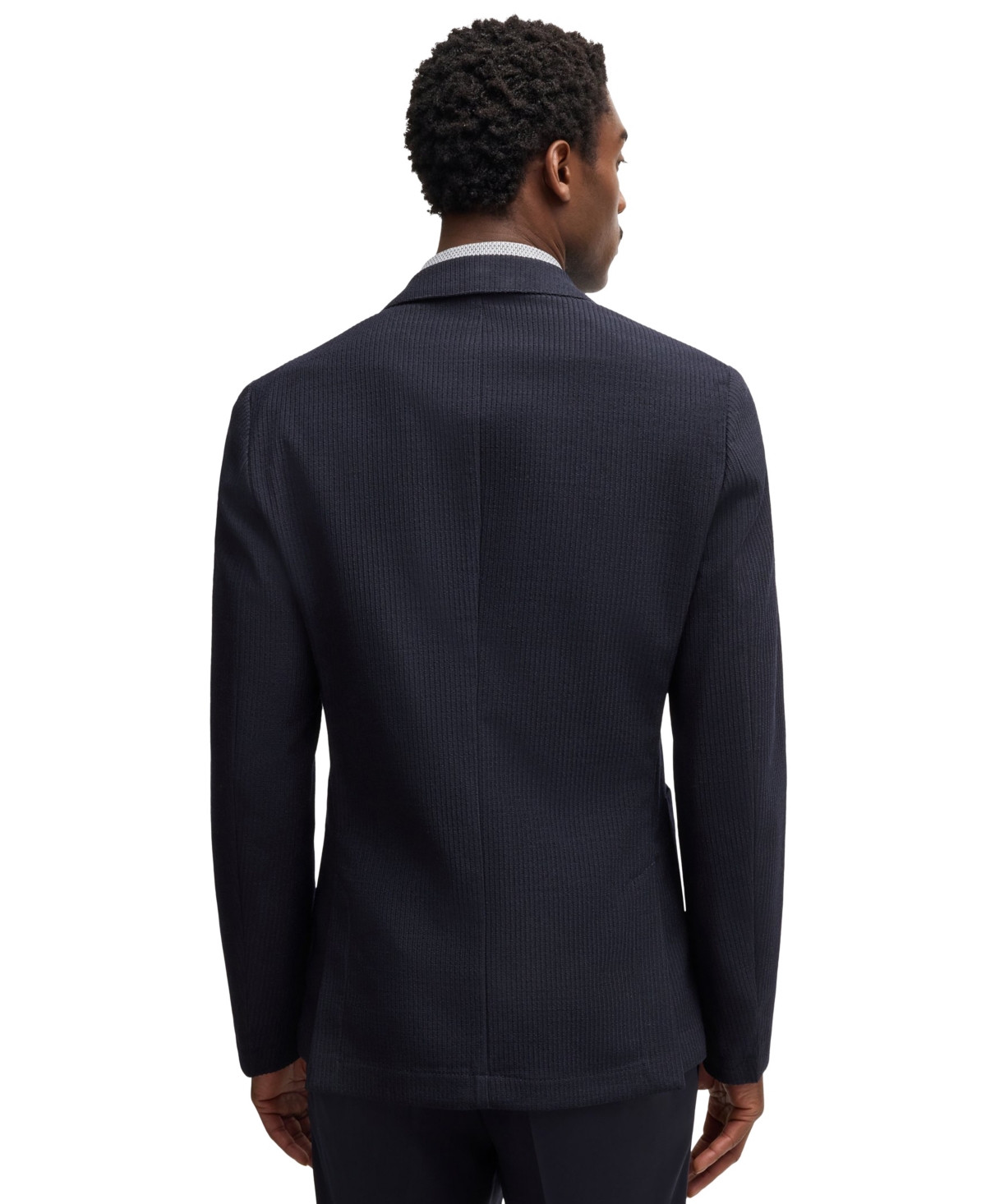 HUGO BOSS BOSS BY HUGO BOSS MEN'S PATTERNED WOOL-BLEND SLIM-FIT BLAZER 