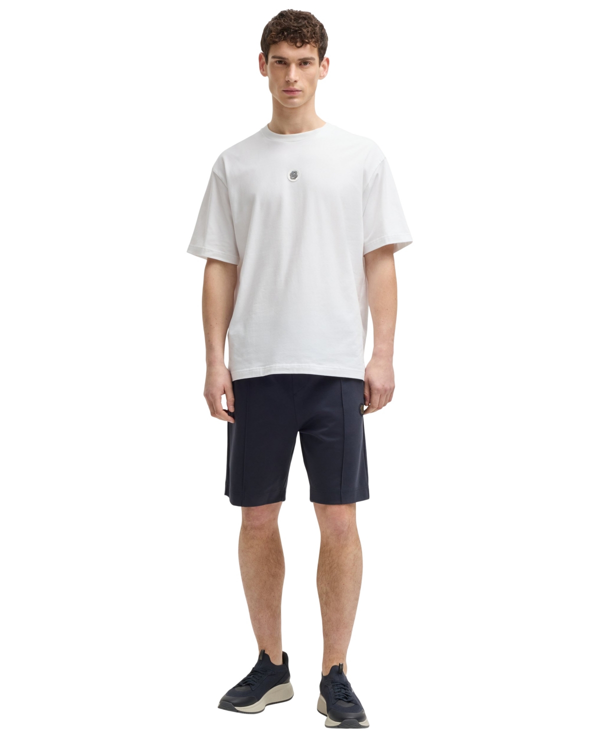Hugo Boss Stretch-cotton T-shirt With Double B Monogram In White