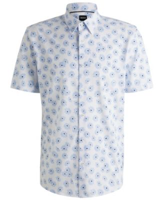 Men's Cotton-Blend Slim-Fit Dress Shirt