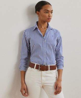 Lauren Ralph Lauren - Women's Classic-Fit Striped Broadcloth Shirt