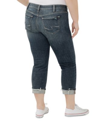 Plus Size Suki Mid Rise Curvy Fit Straight Crop Jeans