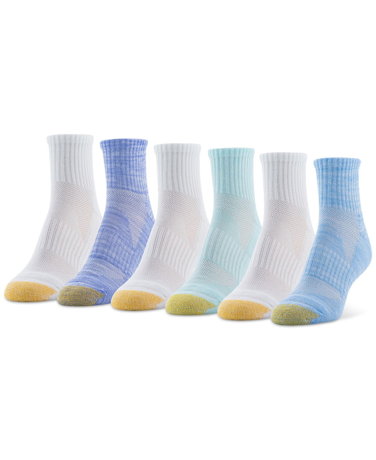 Women's 6-Pk. Sport Half-Cushion Quarter Socks 5825S5 - Asst 1