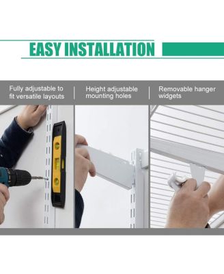 Adjustable Wall Mounted Closet Rack System with Shelf