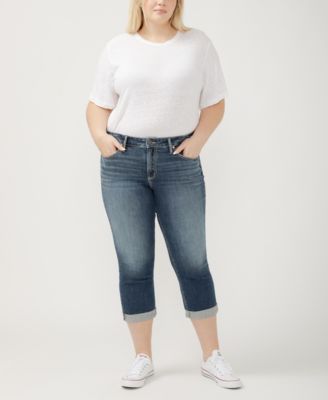 Plus Size Suki Mid Rise Curvy Fit Capri Jeans
