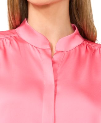 Женская атласная блузка CeCe с присборенными рукавами 3/4