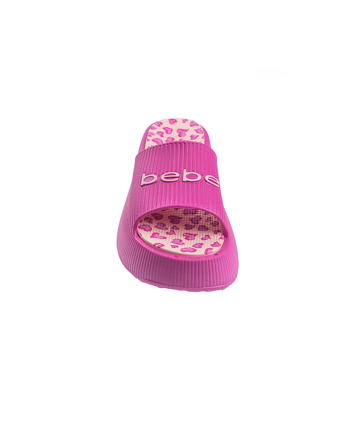 Bebe Little And Big Girls Trendy And Comfortable Summer Platform Slides In Fuchsia