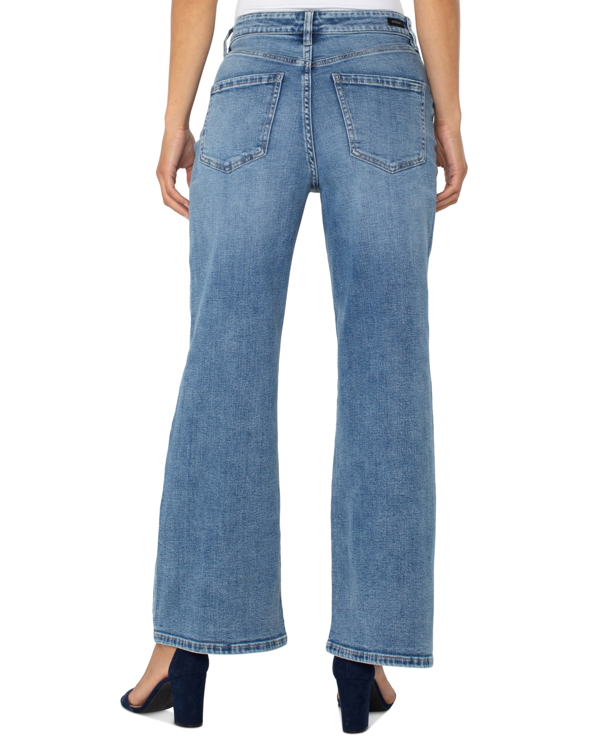 Liverpool Los Angeles Petite Stride High-rise Wide-leg Jeans In Carbon Canyon