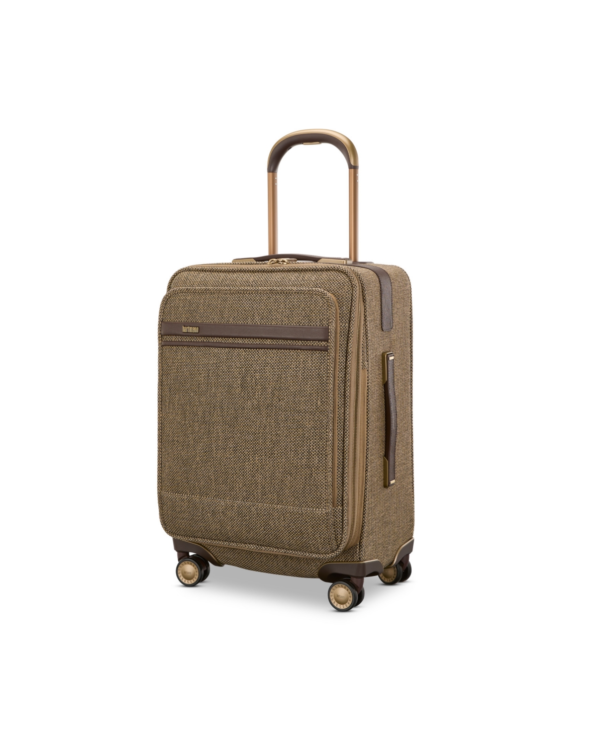 Tweed Carry on Spinner - Tweed/ Natural Leather