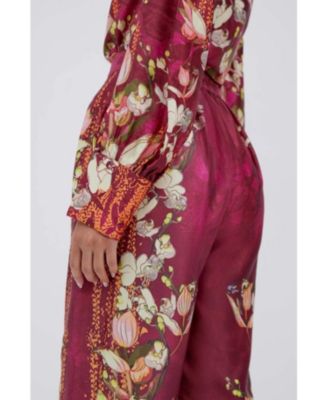 Женские брюки Raishma Lauren бордового цвета от студии Raishma Studio