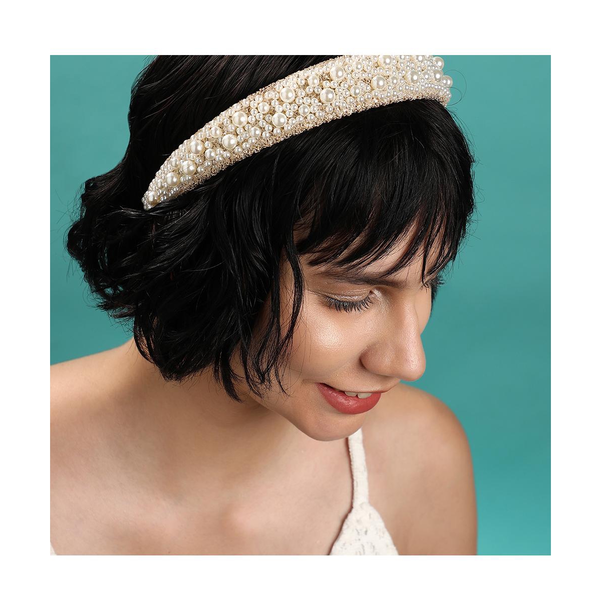 Sohi Cluster Hairband In White