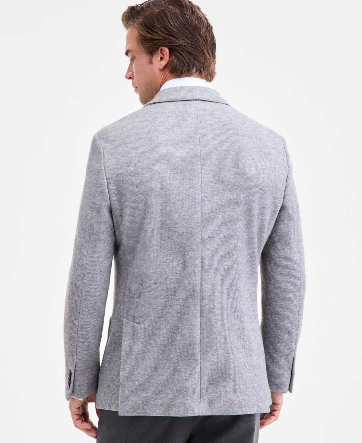 Michael Kors Men's Classic-Fit Stretch Heather Gray Knit Sport Coat