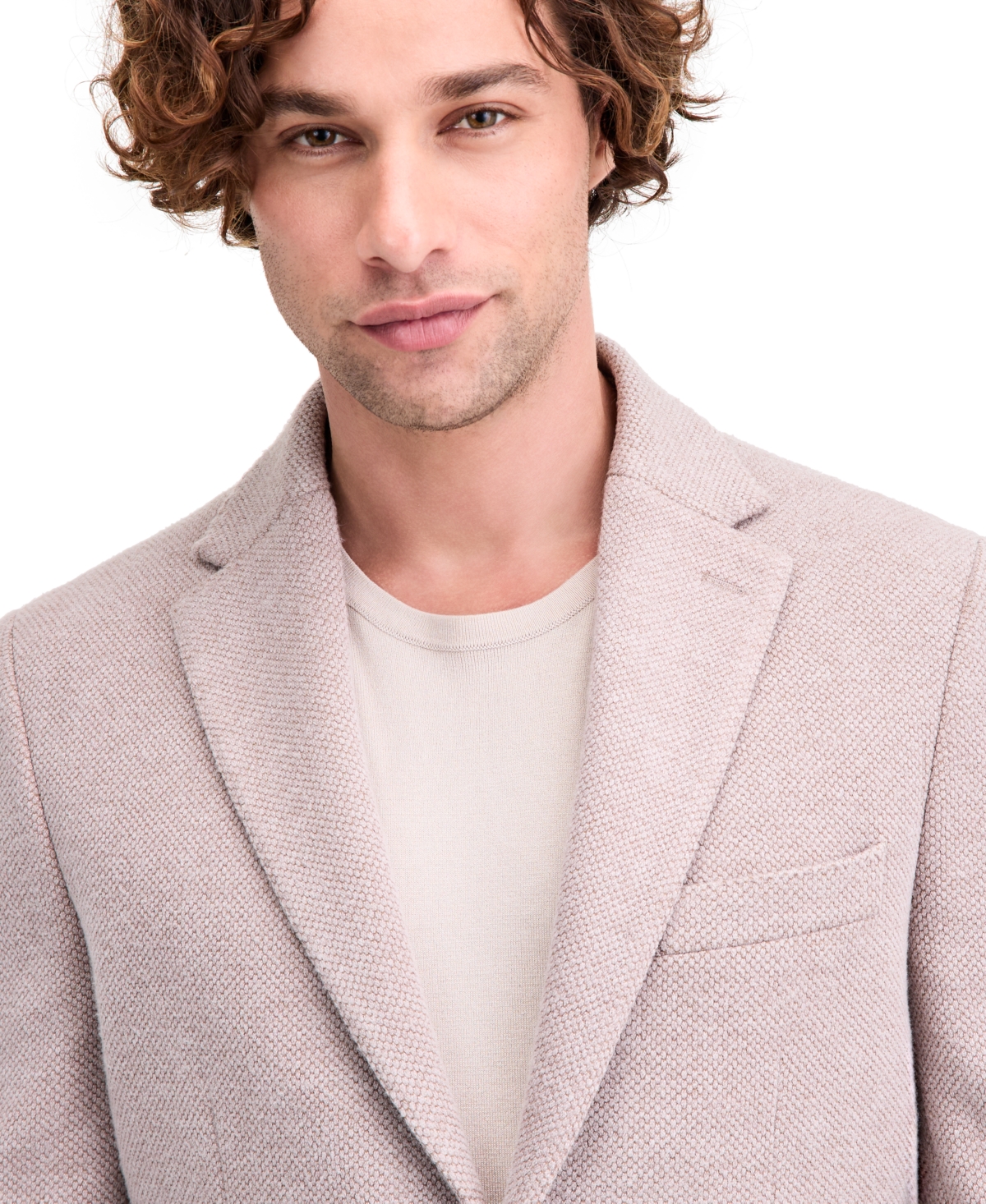 Michael Kors Men's Classic-fit Stretch Oatmeal Knit Sport Coat In Neutral