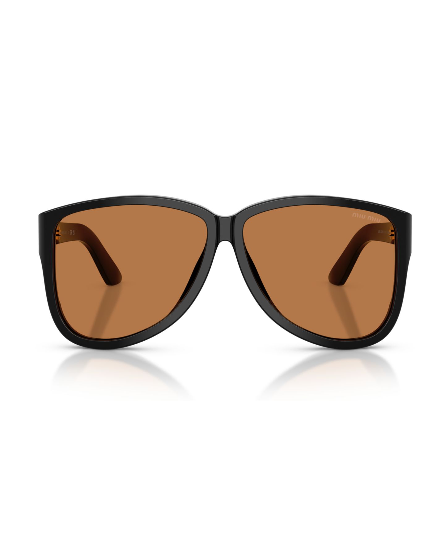 Женские солнцезащитные очки MIU MIU Large Sunglasses, MU A08S, цвет: Чёрный — фото 5