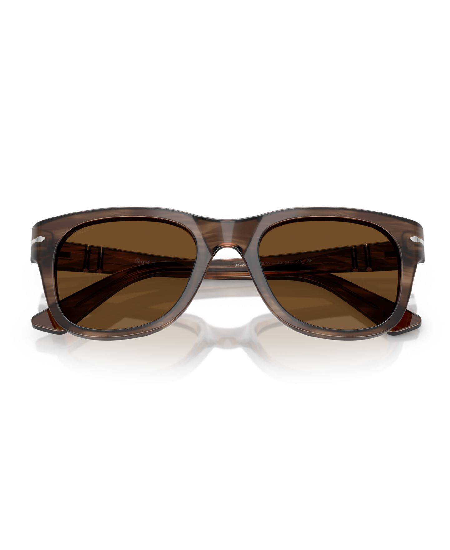 Солнцезащитные очки Persol Unisex Polarized Sunglasses, PO3372S, цвет: Полосатый коричневый — фото 2