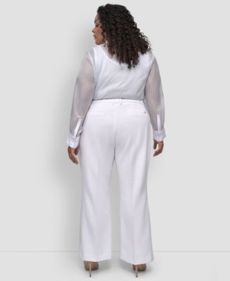 Брюки прямого кроя со средней посадкой размера плюс от DKNY 