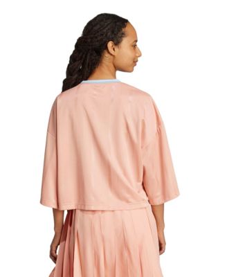 женская сетчатая футболка оверсайз adidas Tiro Cut с 3 полосками