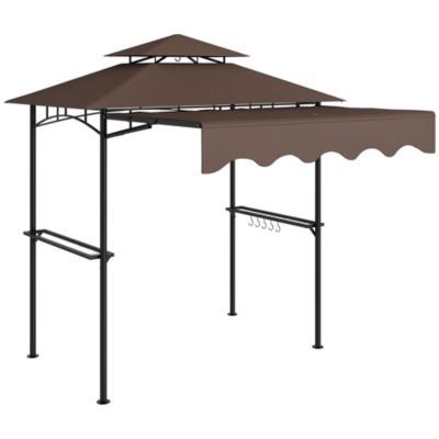 8' x 5' Grill Gazebo, 2-Tier Outdoor BBQ Gazebo