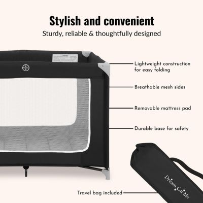 Baby Zoom Portable Playard– Lightweight, foldable, breathable mesh sides, soft padded mat, easy setup on the go.