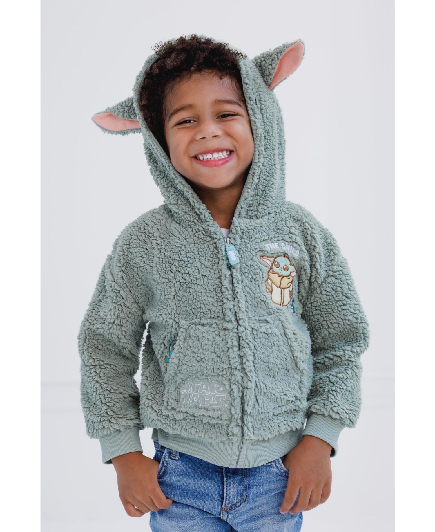 Toddler Boys Star Wars Grogu Cozy Sherpa Cosplay Hoodie