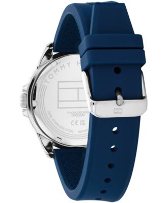 Men's Quartz Blue Silicone Strap Watch, 42mm