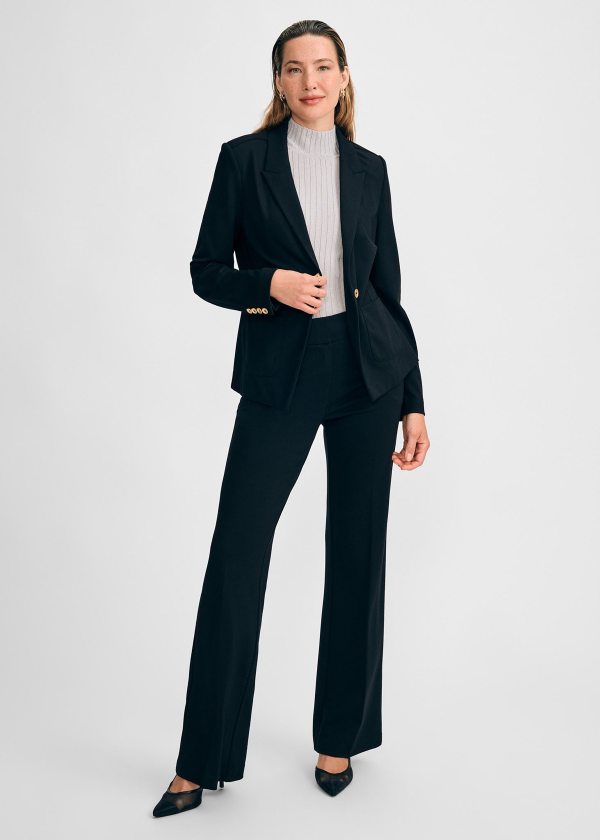 Women's Single Breasted Blazer - Black