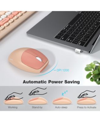 Wireless Keyboard and Mouse Combo, 2.4G Slim Full-Sized Ergonomic Keyboard Mouse for PC Desktop Laptops Windows