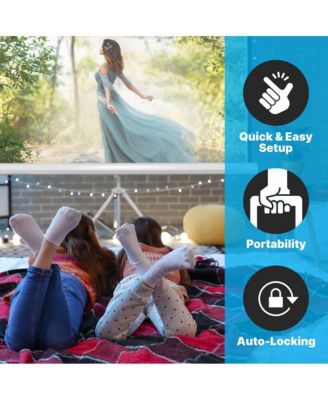 Universal 84-Inch Floor Standing Portable Tripod Manual Projector Screen – Matte White (50.0" x 66.9")