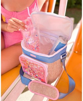 Woven Insulated Confetti Cooler Bag, Large Cute Stylish Adult Reusable Lunch Tote for Women