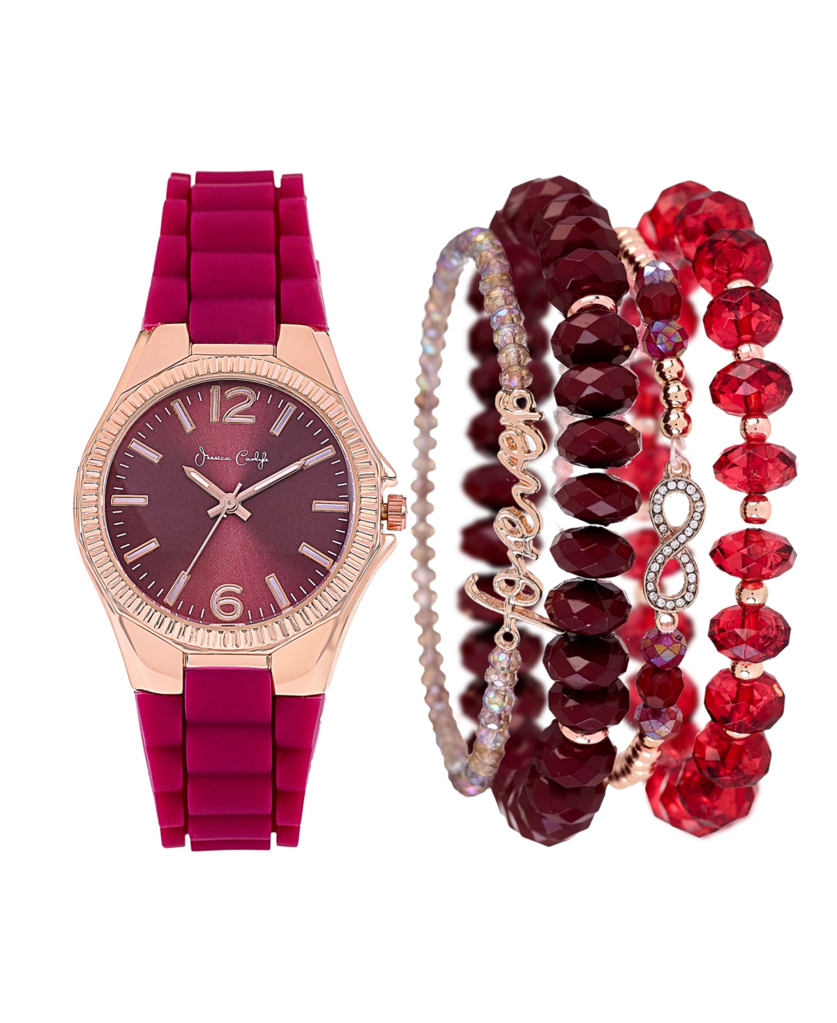 Women's Matte Burgundy Silicone Strap Analog Watch, 35mm - Matte Burgundy