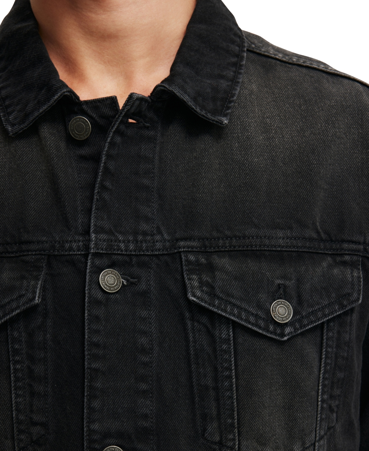 Shop Cotton On Men's Denim Trucker Jacket In Washed Black