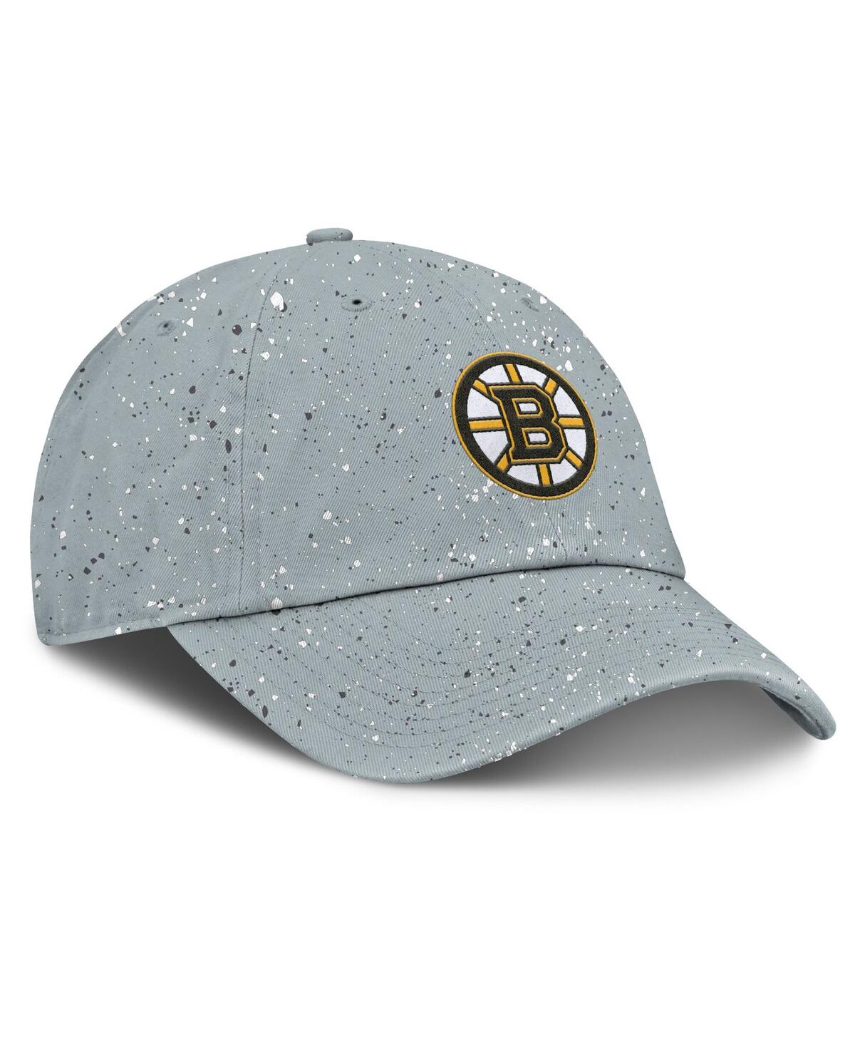 Fanatics Women's Gray Boston Bruins Heritage Snow Day Speckle Adjustable Hat In Gray