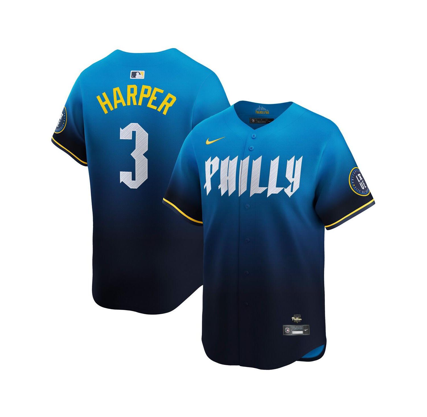 Men's Bryce Harper Blue Philadelphia Phillies City Connect Limited Player Jersey