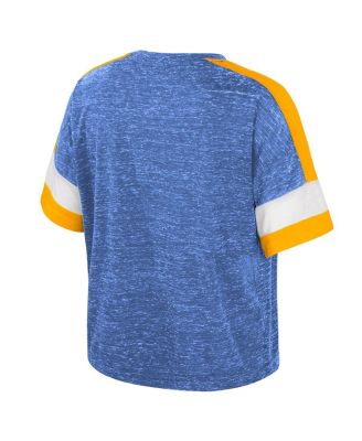 Женская синяя футболка Colosseum от UCLA Bruins Color Block с круглым вырезом горловины