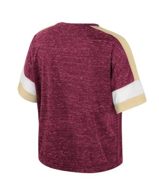 Женская футболка Colosseum Garnet Florida State Seminoles с круглым вырезом и цветными блоками Color Block