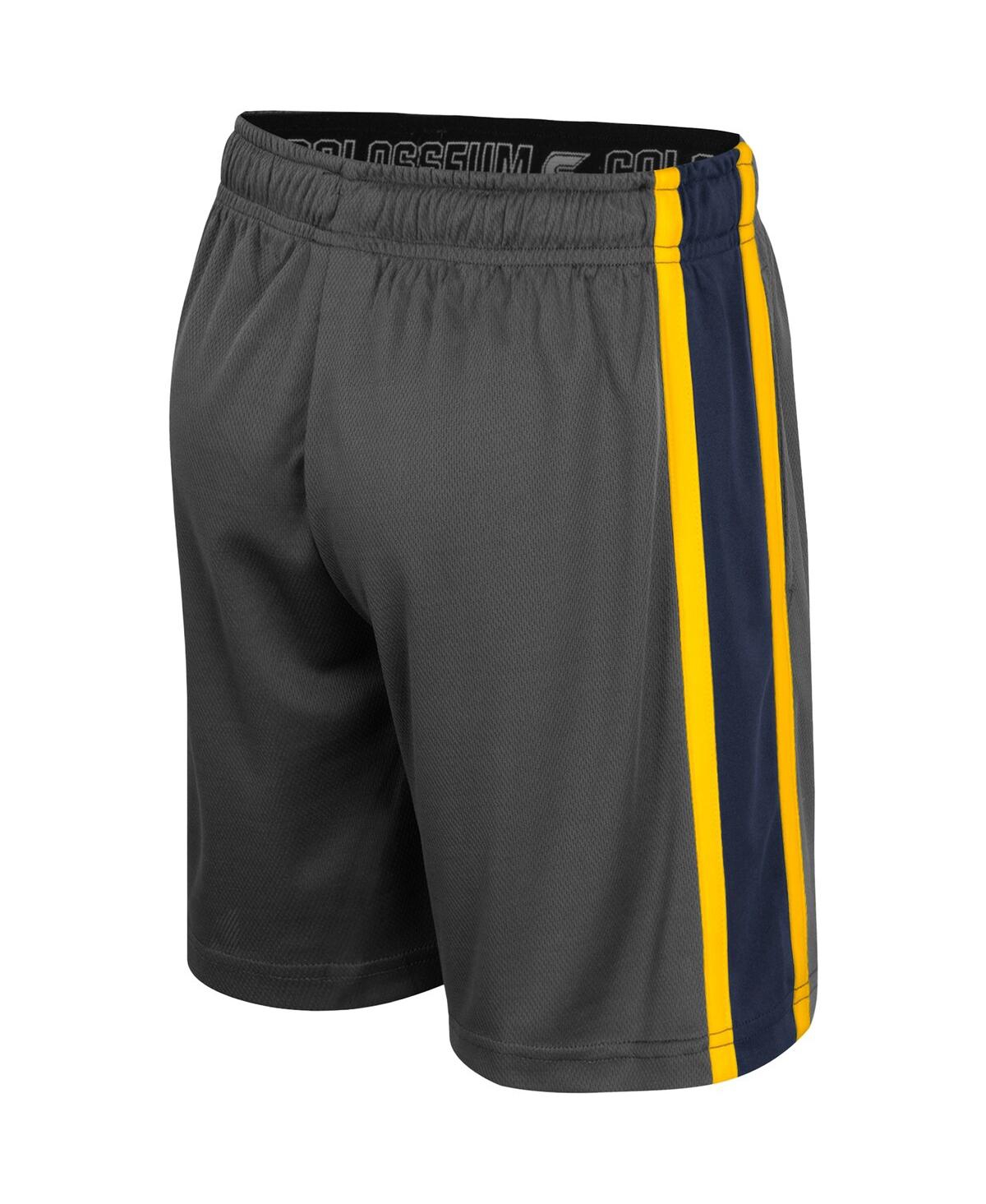 Shop Colosseum Big Boys And Girls Charcoal Michigan Wolverines Ripple Shorts