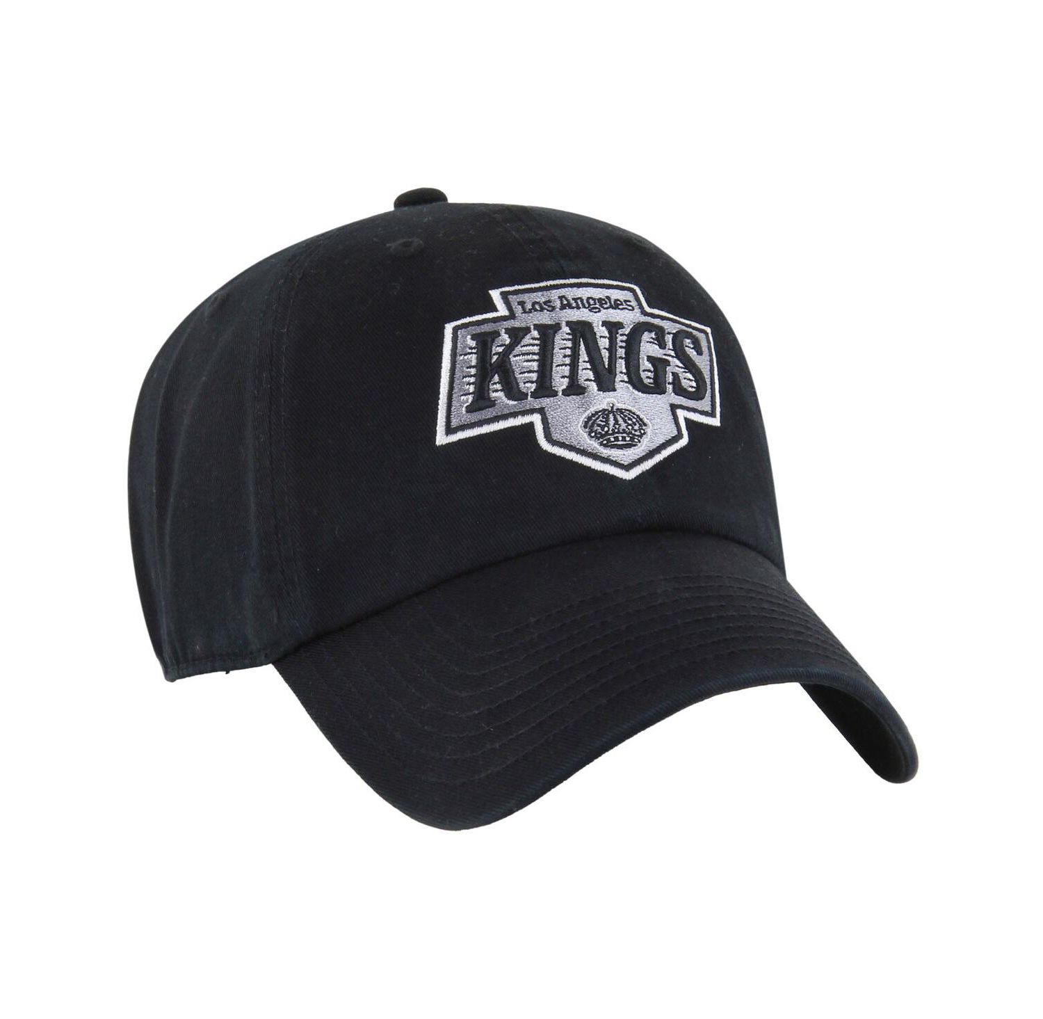 Men's Black Los Angeles Kings Core Logo Clean Up Adjustable Hat