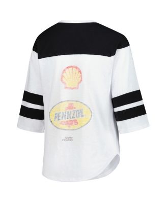 Стартовая женская белая футболка Joey Logano Grand Slam с рукавом 3/4 для большого шлема